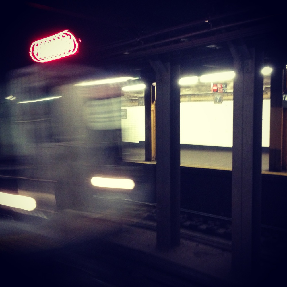 Q train at 7th Ave subway station