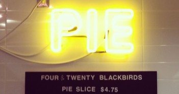 (crop) Pie neon at Four & Twenty Blackbirds Cafe at Central Library